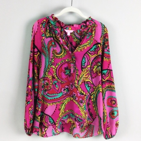 Lilly Pulitzer Tops - Lilly Pulitzer | Paisley Silk Blouse